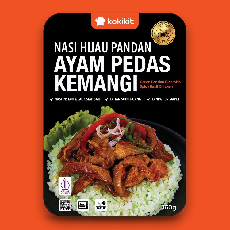 Nasi Hijau Pandan Ayam Pedas Kemangi
