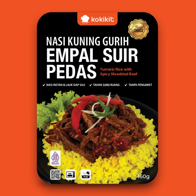 Nasi Kuning Gurih Empal Suir Pedas
