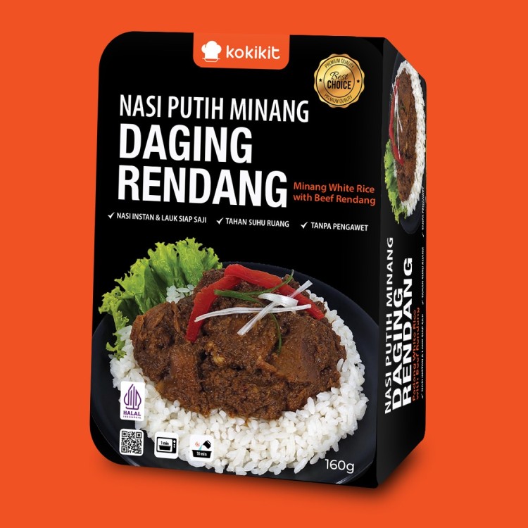 Nasi Putih Minang Daging Rendang
